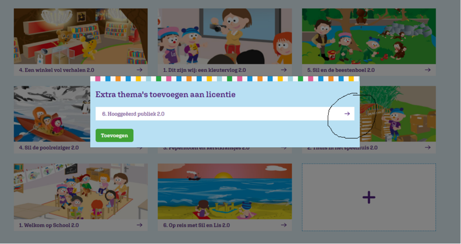 Extra thema toevoegen aan licentie
